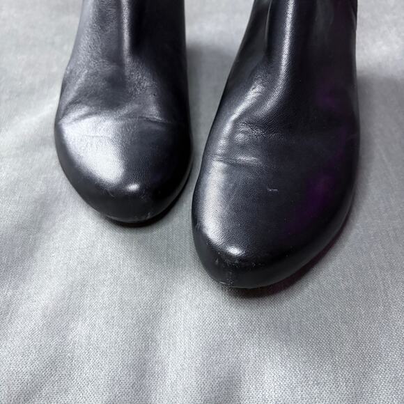 Dansko Black Leather Tall Wedge Boots 40 Minimalist Dark Academia Scandigirl - Picture 9 of 10